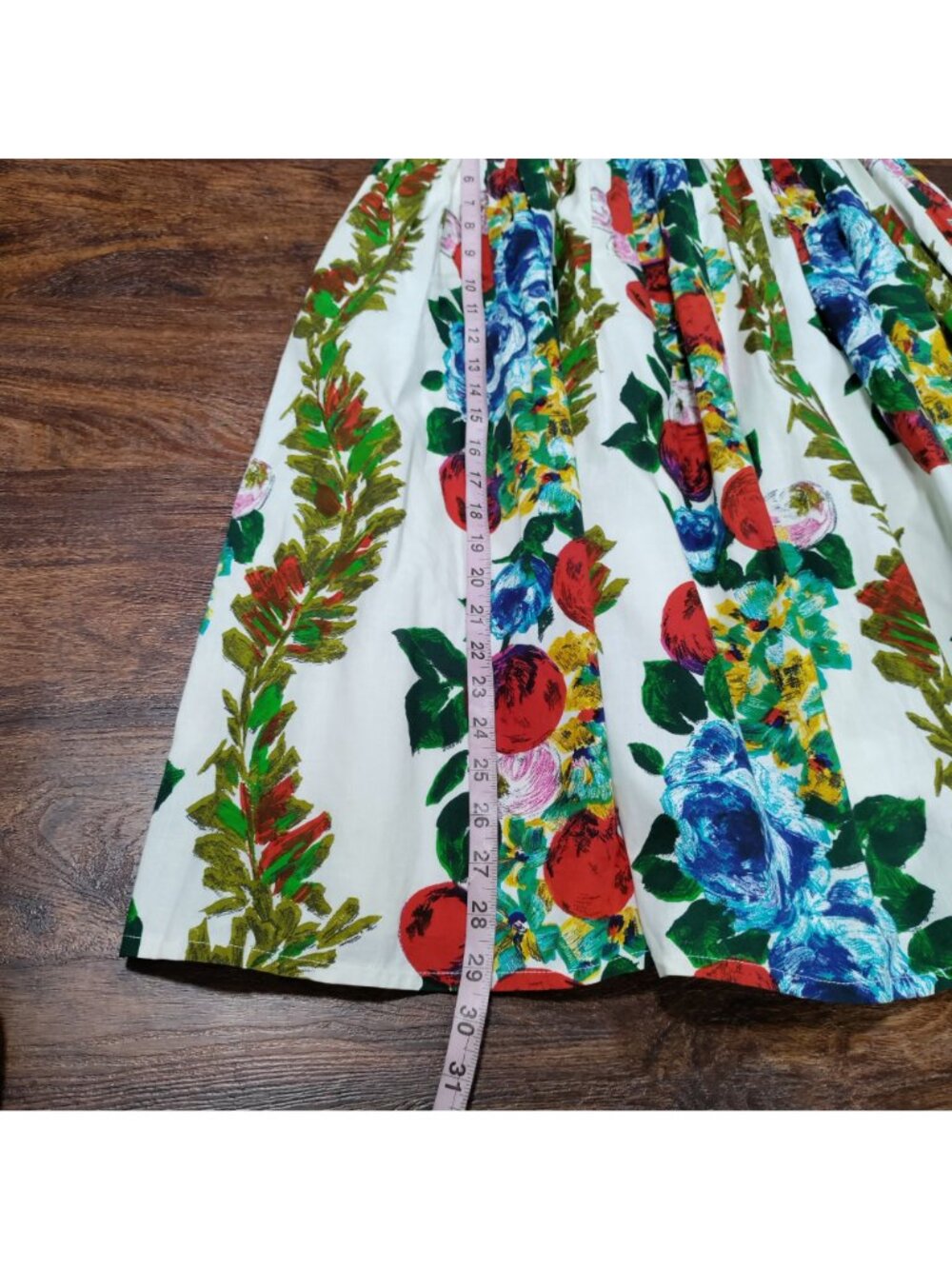 Bianca Floral Twee skirt M Pleated A-Line Floral Modesty Boho Prairie Vintage - Picture 9 of 11